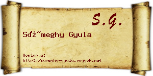 Sümeghy Gyula névjegykártya